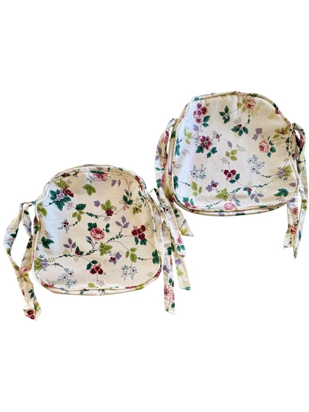 Waverly Valley Trail Rose Cottage Chair Pad Cushion Covers 16 x 16 Set Of Two